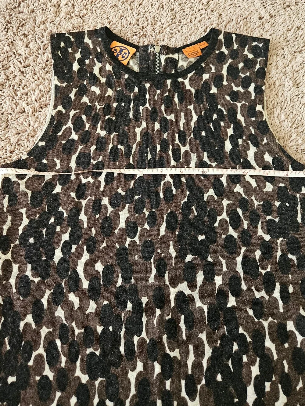 Tory Burch Women's Black And Brown Wool Tank Top Size Small